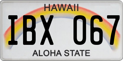 HI license plate IBX067