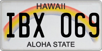HI license plate IBX069
