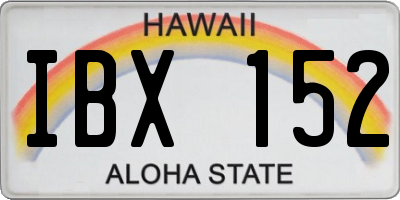 HI license plate IBX152