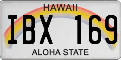 HI license plate IBX169