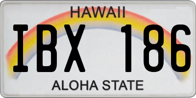 HI license plate IBX186