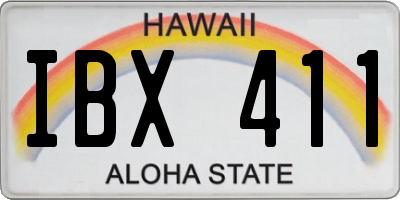 HI license plate IBX411