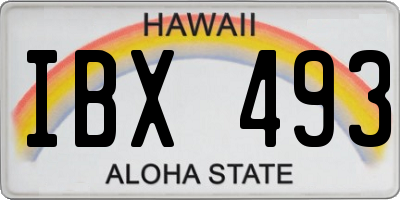 HI license plate IBX493