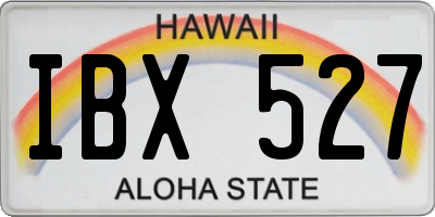 HI license plate IBX527