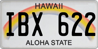HI license plate IBX622