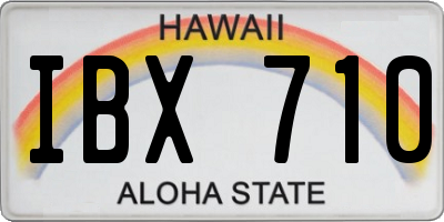 HI license plate IBX710