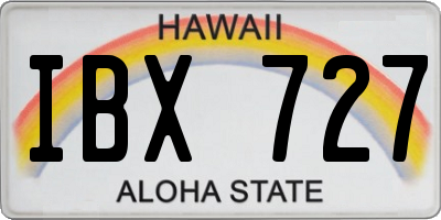 HI license plate IBX727