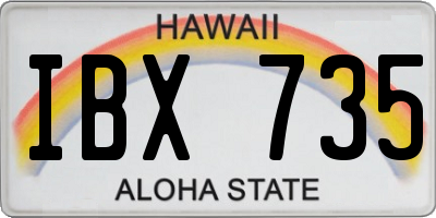HI license plate IBX735