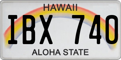 HI license plate IBX740