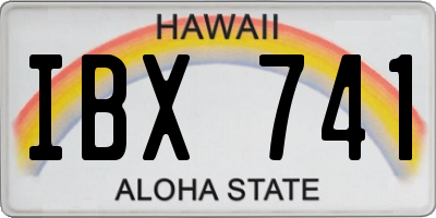 HI license plate IBX741