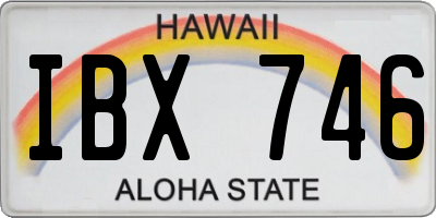 HI license plate IBX746