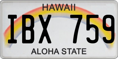 HI license plate IBX759