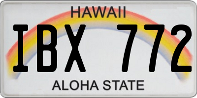 HI license plate IBX772
