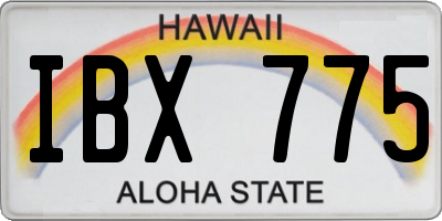 HI license plate IBX775