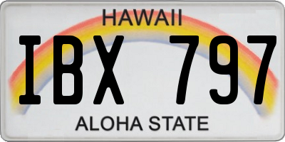 HI license plate IBX797