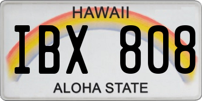 HI license plate IBX808
