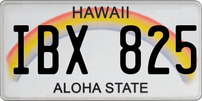 HI license plate IBX825