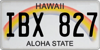 HI license plate IBX827