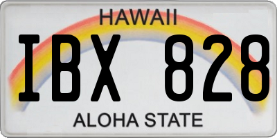 HI license plate IBX828