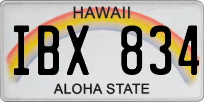 HI license plate IBX834