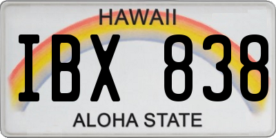 HI license plate IBX838
