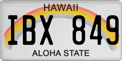 HI license plate IBX849