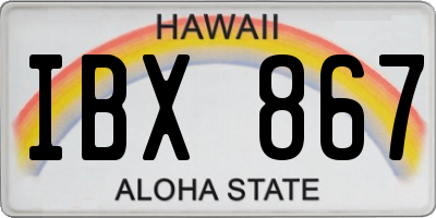 HI license plate IBX867