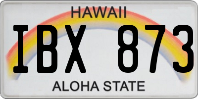 HI license plate IBX873