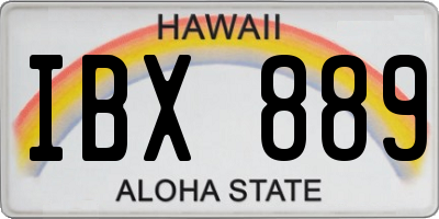HI license plate IBX889