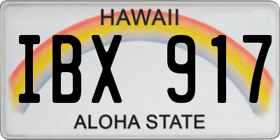 HI license plate IBX917