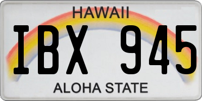 HI license plate IBX945