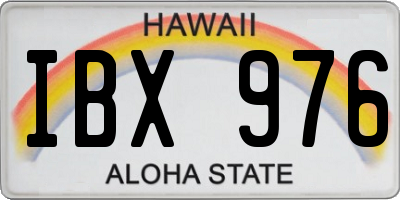 HI license plate IBX976