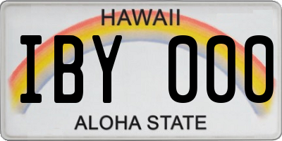 HI license plate IBY000