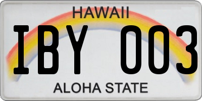 HI license plate IBY003