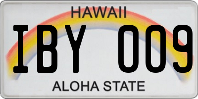 HI license plate IBY009