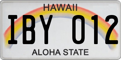 HI license plate IBY012