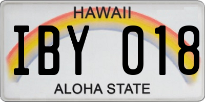 HI license plate IBY018