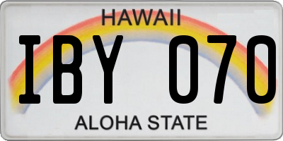 HI license plate IBY070