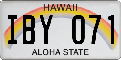 HI license plate IBY071