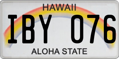 HI license plate IBY076