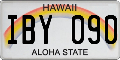 HI license plate IBY090