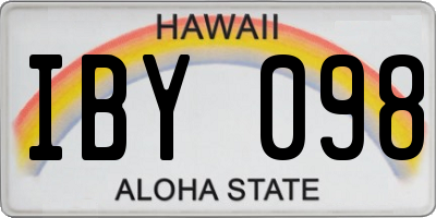 HI license plate IBY098