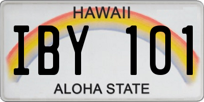 HI license plate IBY101