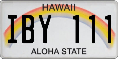 HI license plate IBY111