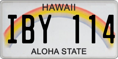HI license plate IBY114