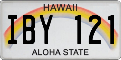 HI license plate IBY121