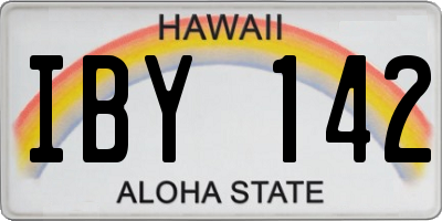 HI license plate IBY142