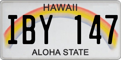 HI license plate IBY147