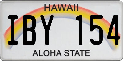 HI license plate IBY154