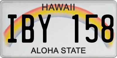 HI license plate IBY158